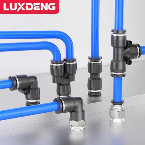 1/4 "OD إلى 3/8" NPT الموضوع الكوع الذكور ومجموعة مستقيمة توصيل سريع الهواء المناسب موصل قفل دفع هوائي (حزمة من 12) in Kuwait