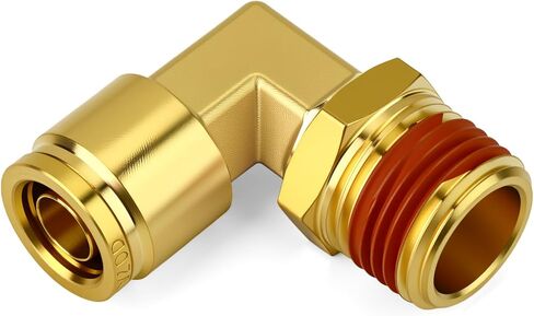 5PCS Brass 90 Degree Elbow DOT Push to Connect Fittings, 3/8" OD x 1/2" NPT Male Union Tube Air Brake Line Fittings for Truck Trailer Air Brake Line and Industrial Pneumatic Systems in Kuwait