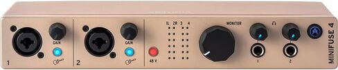 Arturia 800123 MiniFuse 4 USB-C واجهة الصوت، حزمة الشمبانيا مع حزمة حماية معززة 2 YR CPS و4x OnStage 25ft XLR Cable in Saudi Arabia