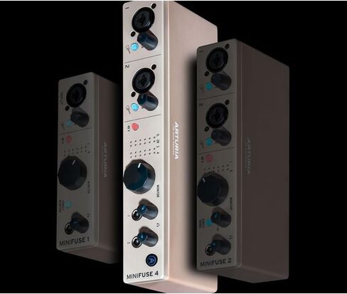 Arturia 800123 MiniFuse 4 USB-C واجهة الصوت، حزمة الشمبانيا مع حزمة حماية معززة 2 YR CPS و4x OnStage 25ft XLR Cable in Saudi Arabia