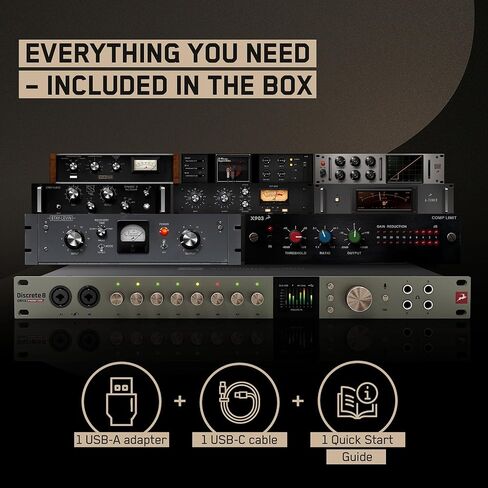 Antelope Audio Discrete 8 Oryx - واجهة صوت USB احترافية ذات 8 قنوات مع مضخمات ميكروفون من الفئة A، وDSP FX منخفض زمن الاستجابة، وI/O على مدار الساعة، ومضخم صوت و4 مخارج لسماعات الرأس - واجهة موسيقى الاستوديو لأجهزة Mac والكمبيوتر الشخصي in Kuwait