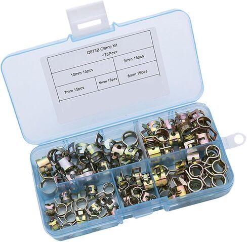 FOMIYES 75pcs Adjustable Spring Clamps Metal Hose Clamps M7 M8 M9 M10 for Plumbing and Industrial Use in Saudi Arabia