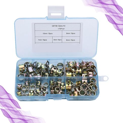 FOMIYES 75pcs Adjustable Spring Clamps Metal Hose Clamps M7 M8 M9 M10 for Plumbing and Industrial Use in Saudi Arabia