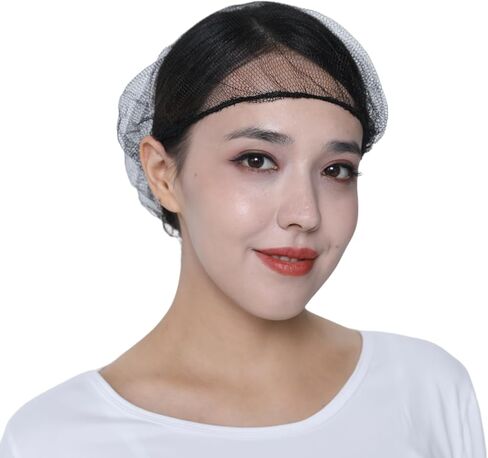Disposable Nylon mesh hat, Breathable, Soft and Comfortable Dining Service, Nylon Restaurant Hair net, 24 inches, 100 Pieces Black in Saudi Arabia