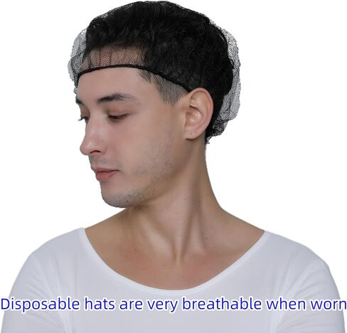 Disposable Nylon mesh hat, Breathable, Soft and Comfortable Dining Service, Nylon Restaurant Hair net, 24 inches, 100 Pieces Black in Saudi Arabia