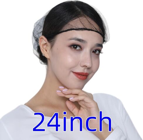 Disposable Nylon mesh hat, Breathable, Soft and Comfortable Dining Service, Nylon Restaurant Hair net, 24 inches, 100 Pieces Black in Saudi Arabia