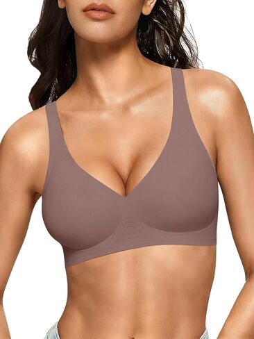 Push Up Bras for Women No Underwire Seamless Comfortable Deep V Bra Tshirt Bras with Support and Lift in Kuwait
