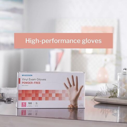 McKesson Vinyl Exam Gloves, Non-Sterile, Powder-Free, Small, 100 Count, 1 Box in Saudi Arabia