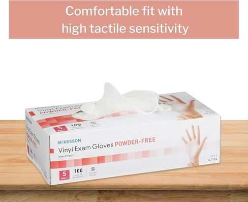 McKesson Vinyl Exam Gloves, Non-Sterile, Powder-Free, Small, 100 Count, 1 Box in Saudi Arabia