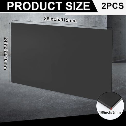 Blulu 2 Pcs Aluminum Composite Panel, 1/8" Thick Rectangle Aluminum Plastic Composite Sheet Plate for Industry Crafting Handcraft DIY Projects (36"x24") in Saudi Arabia