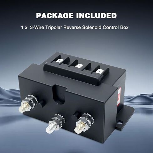3-Wire Tripolar Reverse Solenoid Control Box Fit for Anchor Windlass Marine Boat Electric Machinery Ship Winch Forklift Construction Max Heavy Duty Dual Direction Contactor 12V in Kuwait