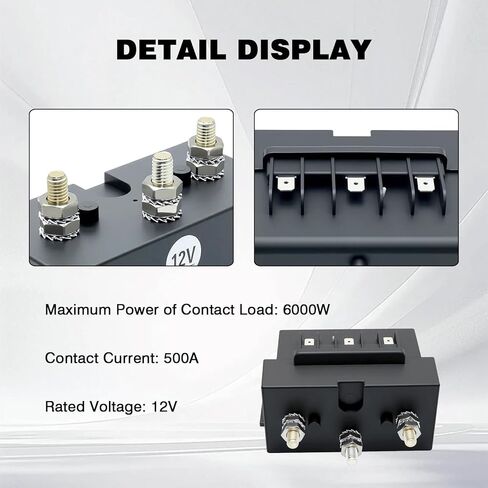 3-Wire Tripolar Reverse Solenoid Control Box Fit for Anchor Windlass Marine Boat Electric Machinery Ship Winch Forklift Construction Max Heavy Duty Dual Direction Contactor 12V in Kuwait
