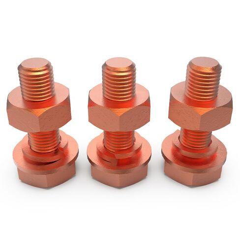 4 قطع مسامير سداسية M8 X 60 مم + صواميل سداسية M8 + غسالات مسطحة + طقم غسالات قفل زنبركي، T2 مسمار سداسي الرأس من النحاس النقي الموصل in Kuwait