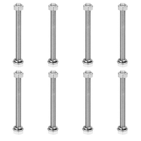 MECCANIXITY M4 x 70mm 304 Stainless Steel Hex Head Screws Bolts, Nuts, Flat & Lock Washers Assortment Kit, Fully Threaded, Bright Finish for Home, Electronic, Machine, 20 Sets in Saudi Arabia