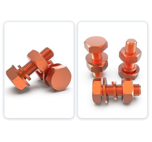 4 قطع مسامير سداسية M8 X 60 مم + صواميل سداسية M8 + غسالات مسطحة + طقم غسالات قفل زنبركي، T2 مسمار سداسي الرأس من النحاس النقي الموصل in Kuwait