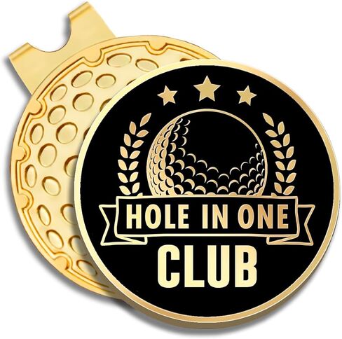 Hole in One Club Black Gold Golf Ball Marker with Magnetic Hat Clip, Golf Accessories for Men Women, Golf Gifts for Men Women Golfer, Birthday Retirement Gifts for Golf Lover Golf Fan?B? in Kuwait