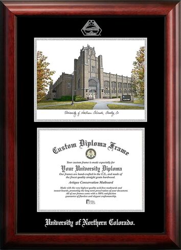 Campus Images NCAA Northern Colorado Bears Unisex Silver Medallion Frame University of Northern Colorado 10w x 8h Silver Embossed Diploma Frame Lithograph, Brown, One Size in Saudi Arabia