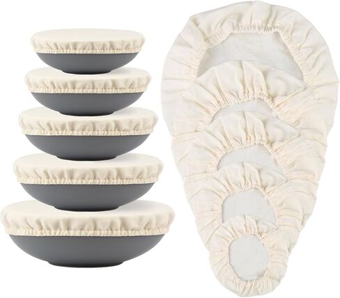 25 Pack Sourdough Starter Jar Cover Cloth Set, Breathable Linen Covers with Elastic Fit for 3-4" Sourdough Jar, Feeding Tracker Strips and Temperature Stickers for Mason Jars and Containers in Kuwait