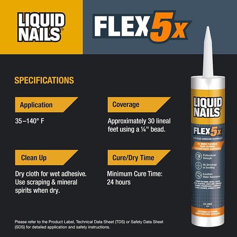 Liquid Nails Flex 5X 10 oz Interior & Exterior Construction Adhesive in Saudi Arabia
