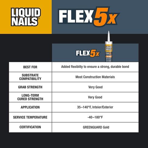 Liquid Nails Flex 5X 10 oz Interior & Exterior Construction Adhesive in Saudi Arabia