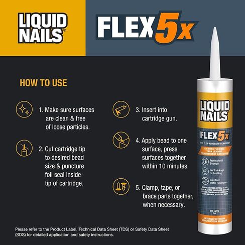 Liquid Nails Flex 5X 10 oz Interior & Exterior Construction Adhesive in Saudi Arabia