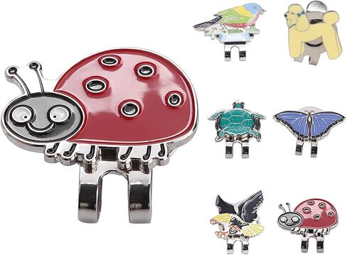 Golf Hat Clip, Magnetic Ball Aiming Marker Training Aids Accessories Removable Attaches Easily Stainless Steel Putting Alignment Tool Novelty Gift for Men Women Golfer Lovers Bags Caps Belt(Ladybug) in Saudi Arabia