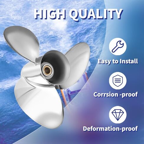 15 x 21 OEM Upgrade Stainless Steel Boat Propeller for Suzuki Engines Outboard 150-300HP, 15 Spline Tooth RH, 3 Blades in Kuwait