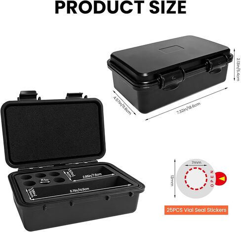 حقيبة تخزين قارورة مزدوجة لقوارير الببتيد 3 مل و30 مل، مجموعة أدوات السفر للحقن مع منظم الحقن، مناسبة للثلاجة والفريزر (أسود) in Kuwait