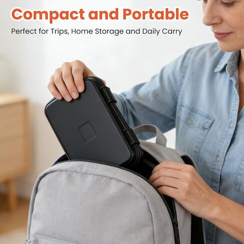 حقيبة تخزين قارورة مزدوجة لقوارير الببتيد 3 مل و30 مل، مجموعة أدوات السفر للحقن مع منظم الحقن، مناسبة للثلاجة والفريزر (أسود) in Kuwait