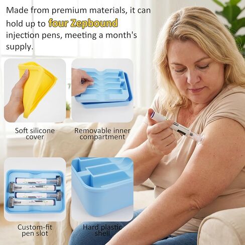 حقيبة تخزين أقلام الحقن من زيببوند، حامل ثلاجة صغير الحجم مكون من 4 أقلام مع حشوة ناعمة وغطاء من السيليكون، آمنة للاستخدام في غسالة الأطباق، مناسبة للسفر (الأقلام غير متضمنة) in Kuwait