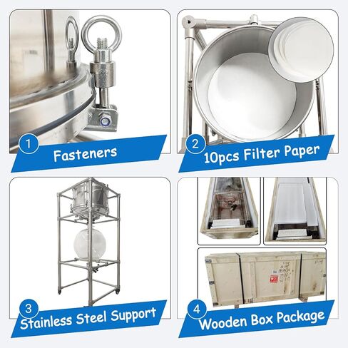 Split-Type Vacuum Filtration System 50L Vacuum Suction Filter with 304 Stainless Steel Buchner Funnel & Borosilicate Glass Flask, -0.098MPa Filtration Apparatus for Solid - Liquid Separation in Kuwait