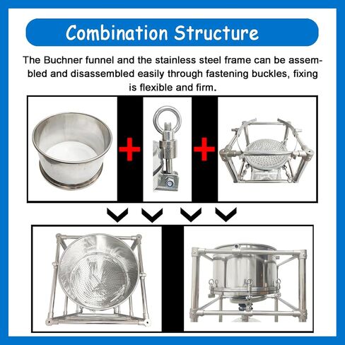 Split-Type Vacuum Filtration System 50L Vacuum Suction Filter with 304 Stainless Steel Buchner Funnel & Borosilicate Glass Flask, -0.098MPa Filtration Apparatus for Solid - Liquid Separation in Kuwait