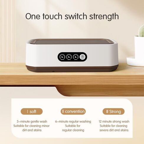 Ultrasonic Jewelry Cleaner,49KHz Ultra Sonic Cleaner for Jewelry,Eyeglass,Rings,Watch Band,with Dual Cleaning Modes,22oz(650ML) 304 Stainless Steel Tank in Kuwait
