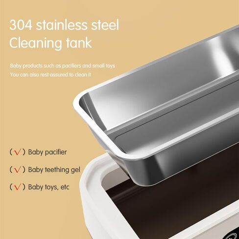 Ultrasonic Jewelry Cleaner,49KHz Ultra Sonic Cleaner for Jewelry,Eyeglass,Rings,Watch Band,with Dual Cleaning Modes,22oz(650ML) 304 Stainless Steel Tank in Kuwait
