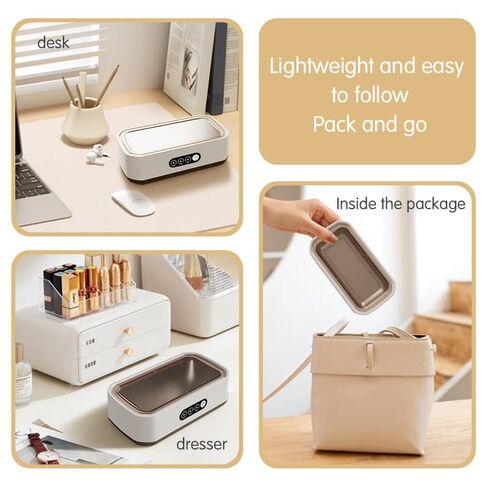 Ultrasonic Jewelry Cleaner,49KHz Ultra Sonic Cleaner for Jewelry,Eyeglass,Rings,Watch Band,with Dual Cleaning Modes,22oz(650ML) 304 Stainless Steel Tank in Kuwait