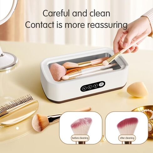 Ultrasonic Jewelry Cleaner,49KHz Ultra Sonic Cleaner for Jewelry,Eyeglass,Rings,Watch Band,with Dual Cleaning Modes,22oz(650ML) 304 Stainless Steel Tank in Kuwait