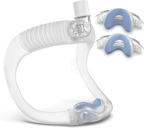 Upgraded Set for Airtouch N30i & Airfit N30i, with 2 Nasal Pillow Cushion (Fleece & Fabric), Frame & Elbow, Secure Seal Mask for Warm & Quiet Sleep, Easy to Use CPAP Supplies, No Headgear, Blue-Medium in Saudi Arabia
