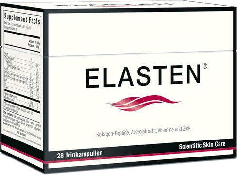 مركب الكولاجين الذي تم اختباره سريريًا من ELASTEN للبشرة المشعة من الداخل - يقلل الخطوط الدقيقة - يدعم الأنسجة الضامة الصحية - 28 أمبولات كولاجين سائل (0.85 أونصة سائلة / 25 مل لكل منها) in Saudi Arabia