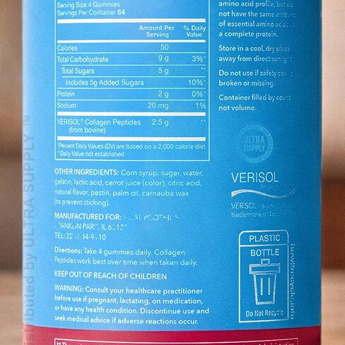 Vital-Proteins Collagen Gummies, 2.5g Verisol Collagen Peptides, 256 Count, Raspberry Flavor in Saudi Arabia