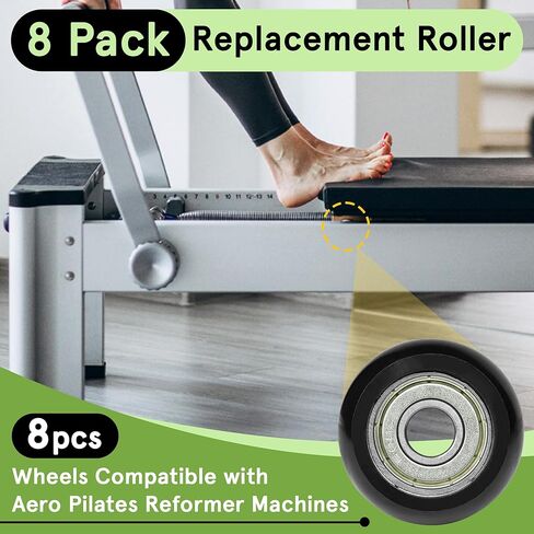 8 عبوات من العجلات الدوارة البديلة المتوافقة مع آلات إصلاح البيلاتيس، سهلة التركيب من أجل انزلاق سلس وهادئ (مجموعة من 8) in Kuwait