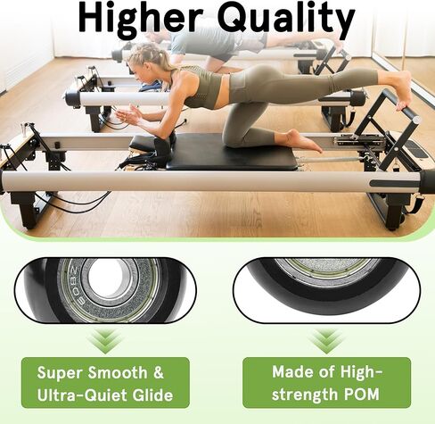 8 عبوات من العجلات الدوارة البديلة المتوافقة مع آلات إصلاح البيلاتيس، سهلة التركيب من أجل انزلاق سلس وهادئ (مجموعة من 8) in Kuwait