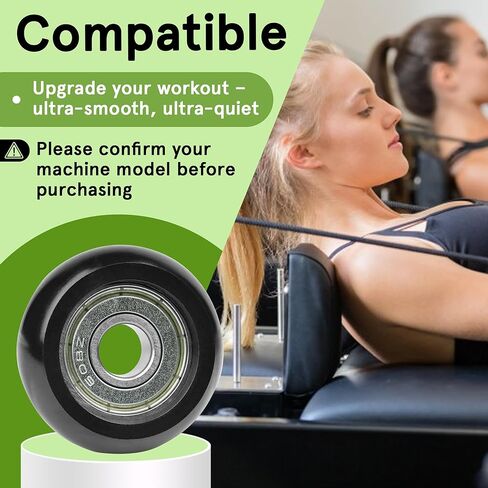 8 عبوات من العجلات الدوارة البديلة المتوافقة مع آلات إصلاح البيلاتيس، سهلة التركيب من أجل انزلاق سلس وهادئ (مجموعة من 8) in Kuwait