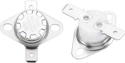 MECCANIXITY 2 Pack KSD301 Thermostat 180°C/356°F 10A Normally Closed N.C Adjust Snap Disc Temperature Switch, Thermal Cutoff Switch for Microwaves, Oven, Coffee Maker, Ceramic Material in Saudi Arabia