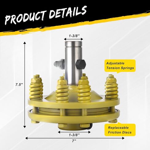 PTO Slip Clutch, 1 3/8" Slip Clutch, Smooth Round Ends PTO Friction Clutch, Carburized Steel Tractor Slip Clutch, Adjustable Rotary Cutter Slip Clutch, Brush Hog Slip Clutch for PTO Shaft in Saudi Arabia