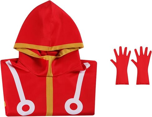 Adult Unisex Anime Men Red Hooded Jacket Cosplay Costume Long Coat Robe Cloak Cape Halloween Outfit with Gloves Hat in Saudi Arabia