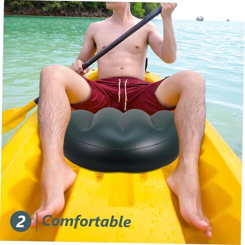 GALPADA Pvc Fishing Seat Cushion Comfortable Boat Cushion for Fishing Boat Lightweight Compact Gel-filled for Tailbone Relief Easy to Spot Stability for Kayak Canoe Use in Saudi Arabia