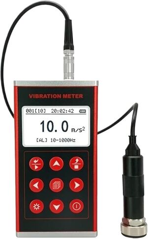 Portable Vibration Analyzer, Acceleration Displacement Tester, with LCD Backlight, High Precision, Alarm Warning Value, Data Storage, for Motors, Engines, Generator in Kuwait