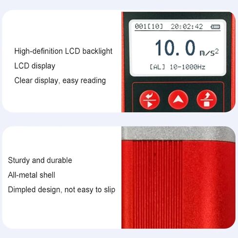 Portable Vibration Analyzer, Acceleration Displacement Tester, with LCD Backlight, High Precision, Alarm Warning Value, Data Storage, for Motors, Engines, Generator in Kuwait