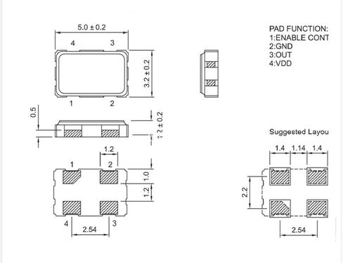 (5pcs) 11.2896M 11.2896MHZ 5032 SMD Active crystal 4PIN OSC 5.0 * 3.2mm Clock Oscillators in Saudi Arabia