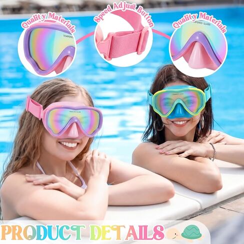 Flutesan 4 Pcs Kids Goggles with Nose Cover Elastic Strap Swim Goggles for Kid 5-15 UV Protection No Leak Mask for Boy Girl in Saudi Arabia